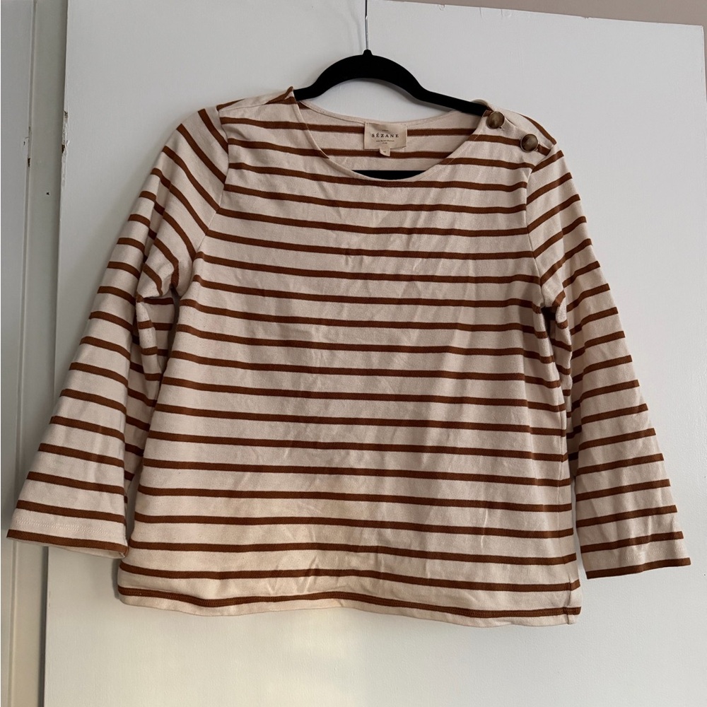 Sezane Colette Marinière in Ecru size S